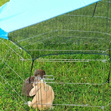 dibea Freilaufgehege für Kleintiere Auslauf für Kaninchen Kleintiergehege (M) 59x58 cm - 7